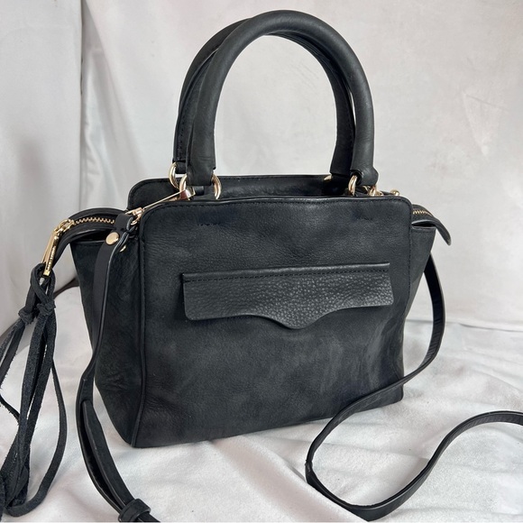 REBECCA MINKOFF Mini Avery Black SuedeTote EUC - Picture 7 of 15